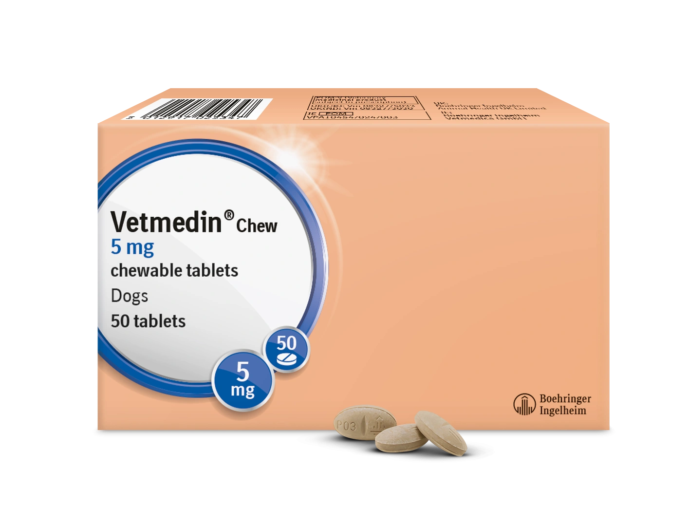 Vetmedin chewable tablets for dog pack of 50
